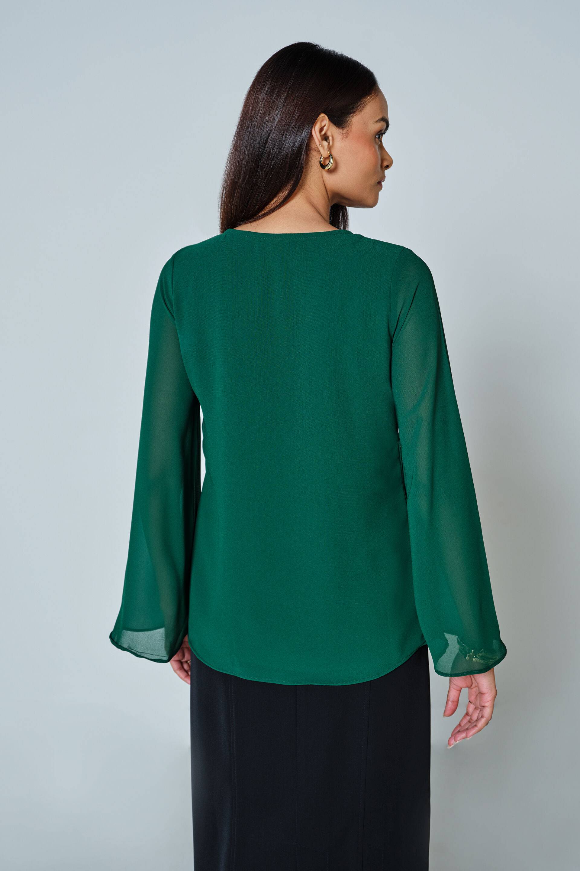 Buy Solid Emerald Green Top Buy at ₹2330 in Women's Clothing | Best ...