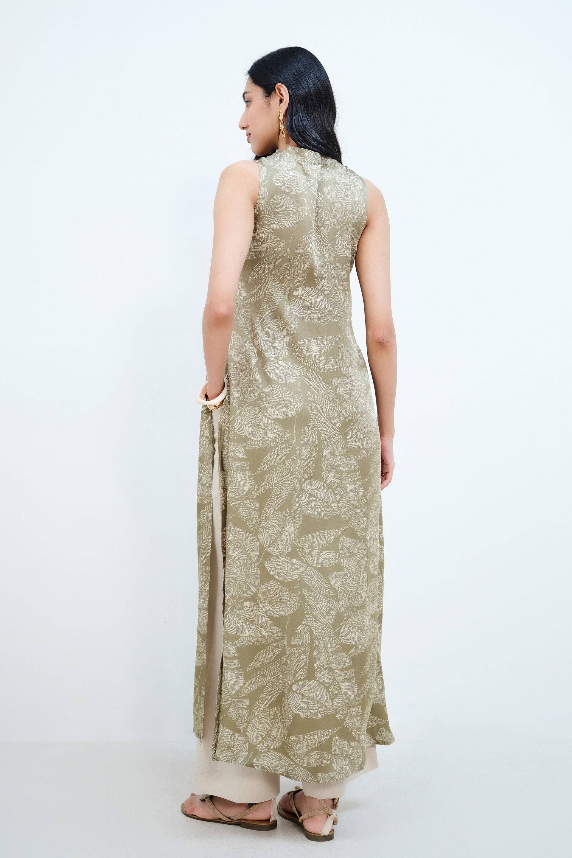 Leaf Imprint Longline Modal Top Set Buy at ₹7990