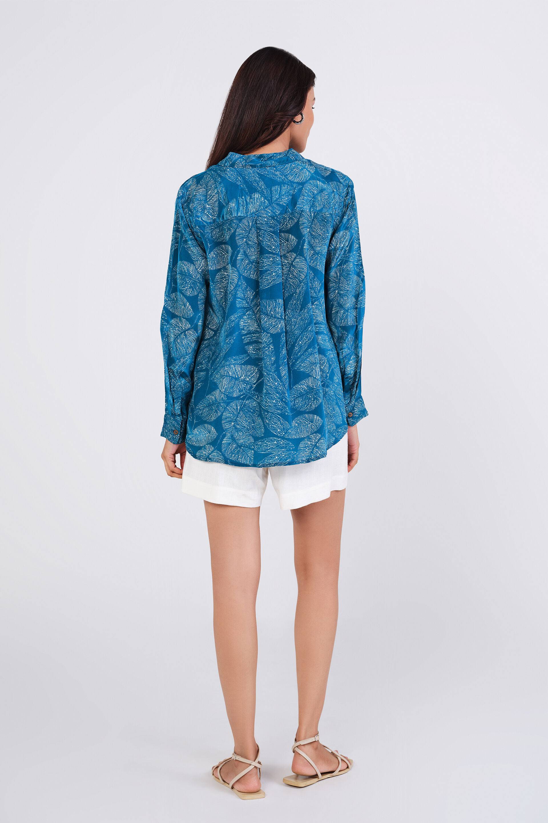 Blue Blooms Shirt Buy at ₹3490