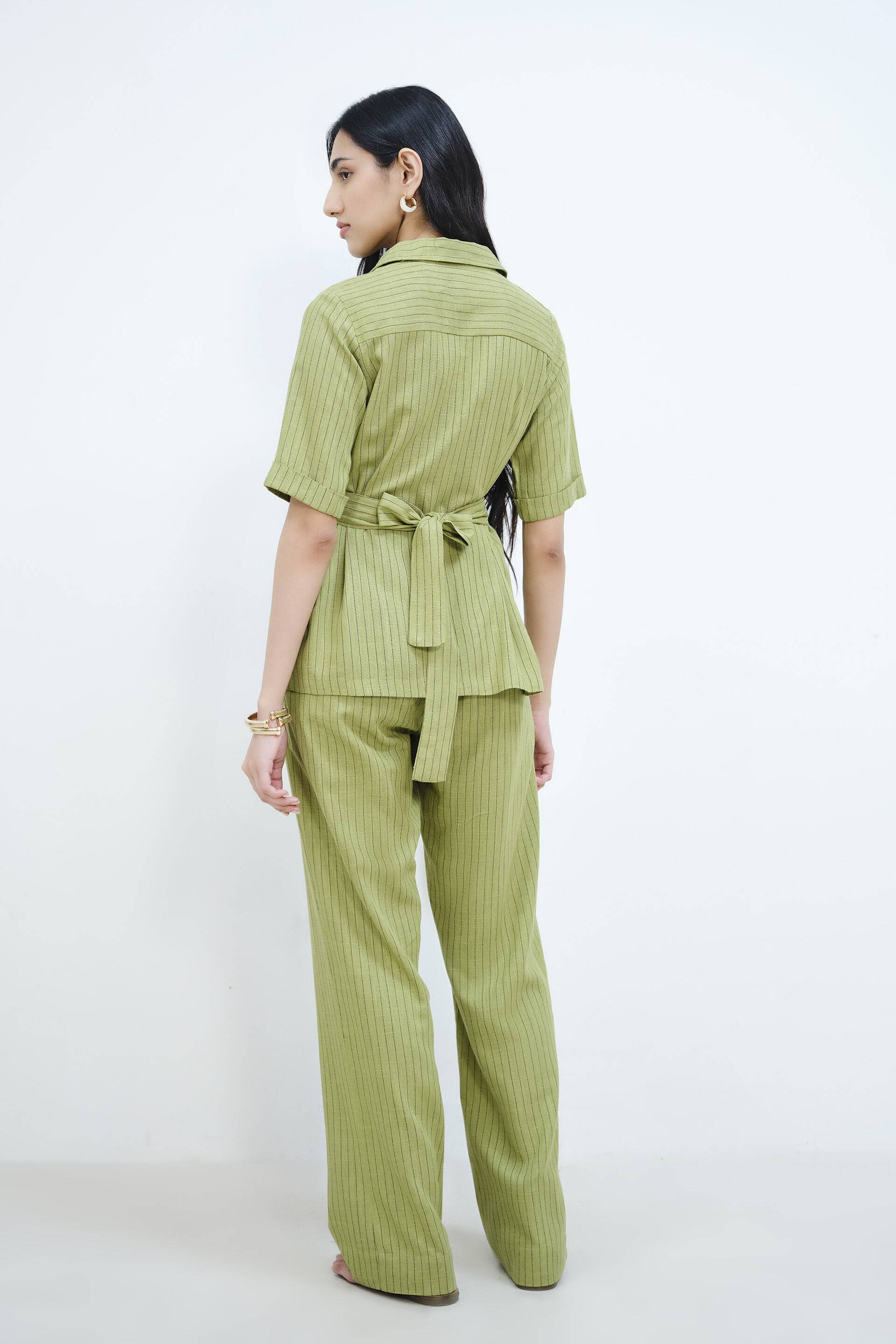 Maple Green Pinstripe Set Buy at ₹5990