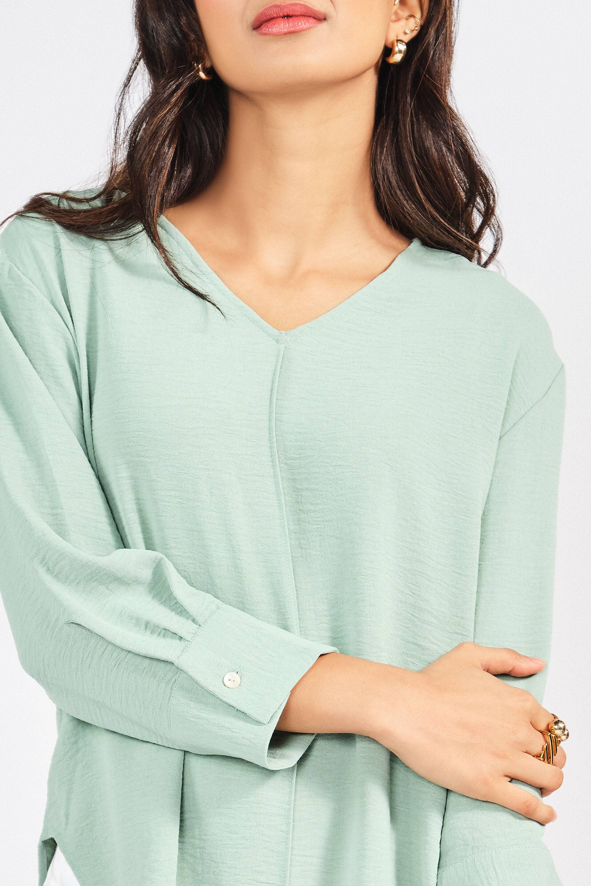 Brazos Sage Green Top Buy at ₹1677