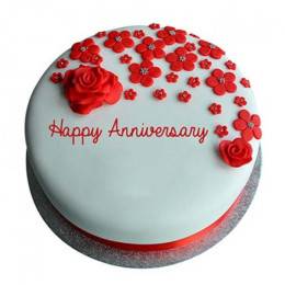 Red Roses Anniversary Fondant Cake Buy at ₹799
