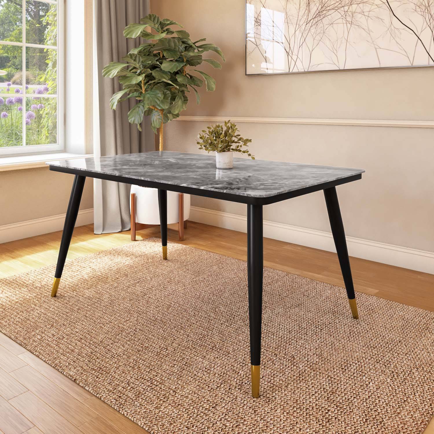 Flair Dining Table (Grey & Black)