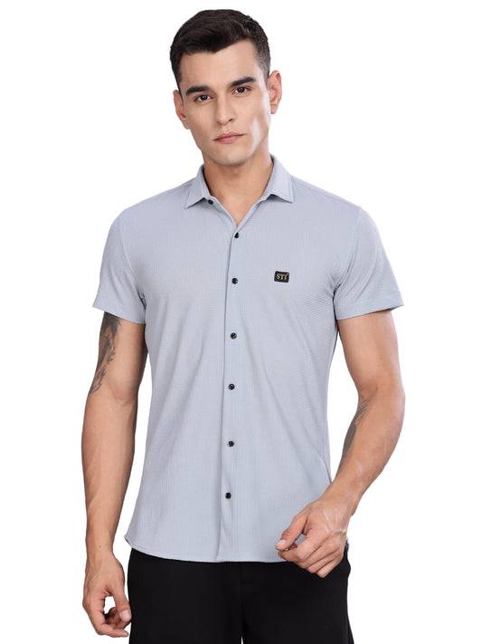 Grey Premium Cotton Blend Casual Shirt – Soft & Breathable Fabric