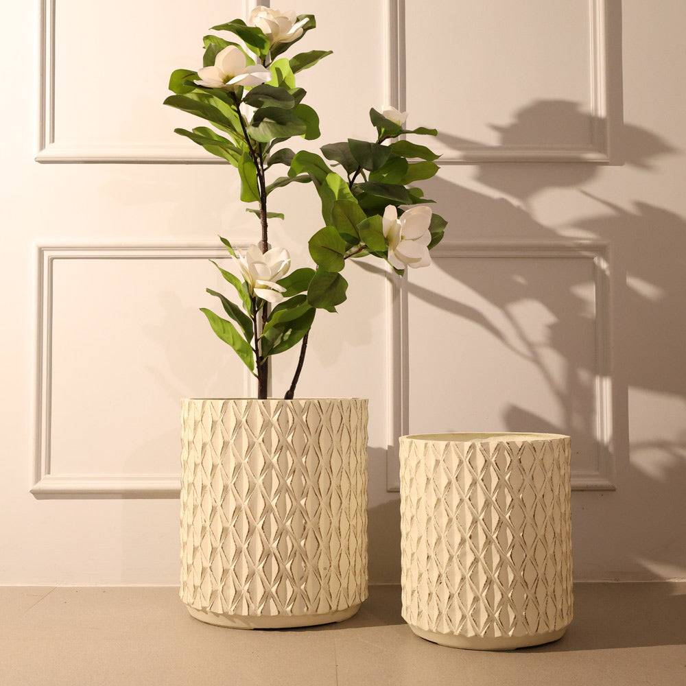Harlequin Barrel Planter XL - Cream