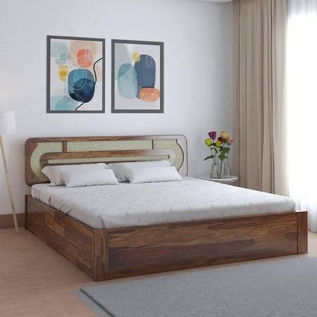 Seaside Escape Solid Wood King Size Box Storage Bed