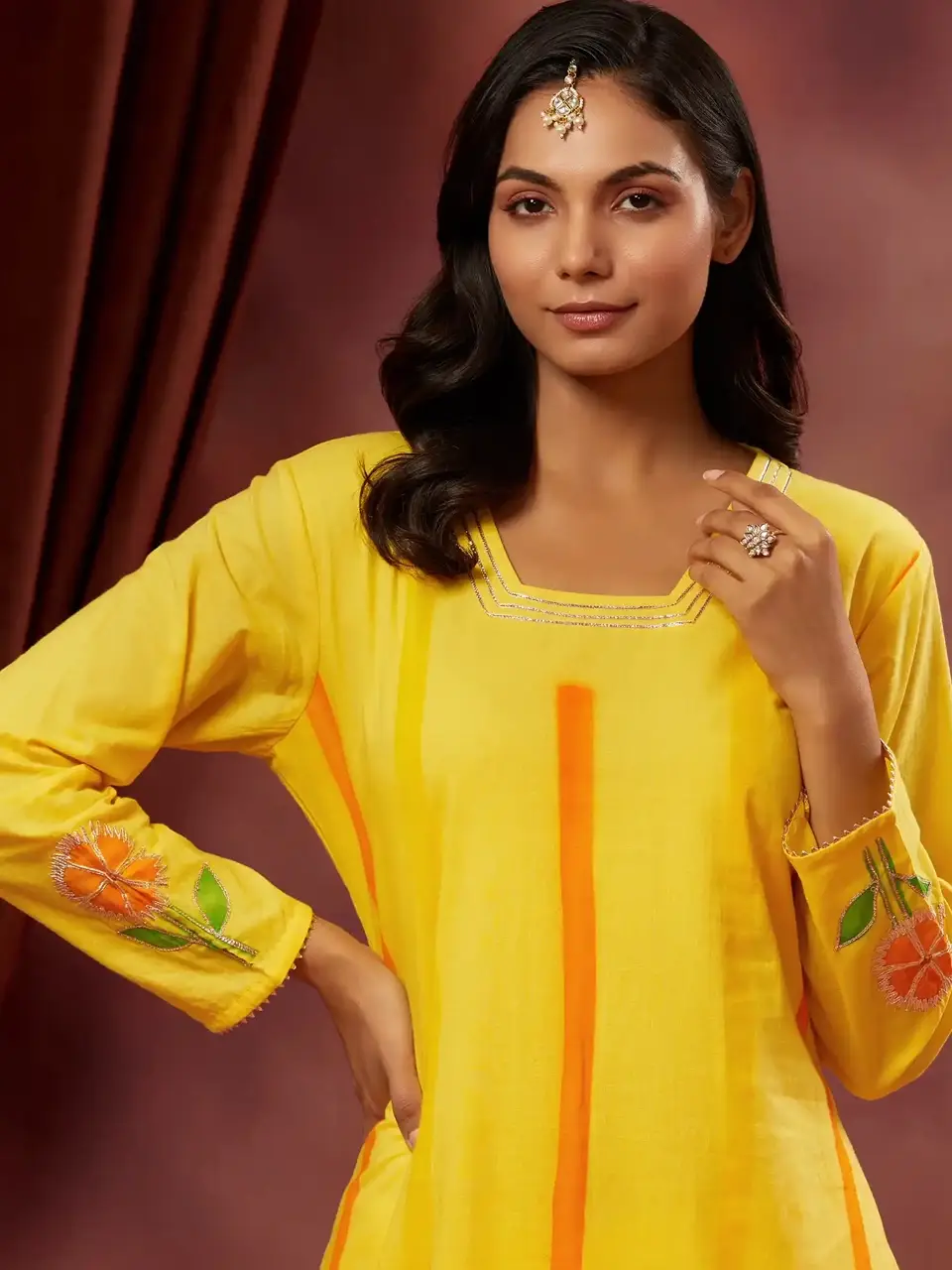 Faeezah Yellow Finest Cotton Suit Set Buy @ ₹2492