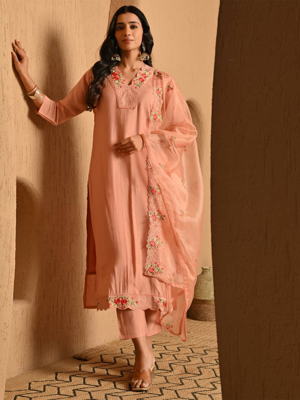Faeezah Peach Pink Elegant Charm Suit Buy @ ₹2125