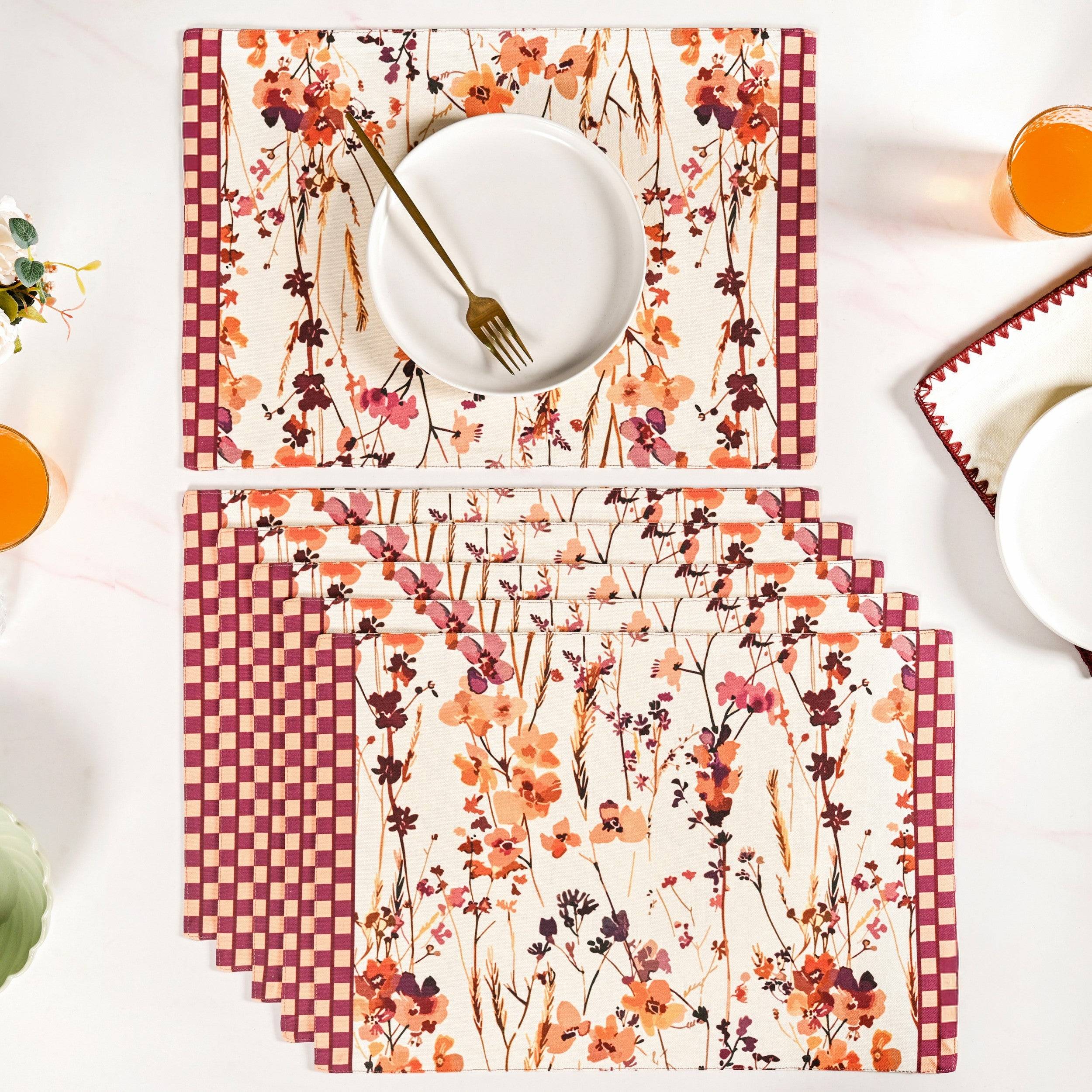 Checkered Border Placemat Set Of 6 buy only at ₹1655