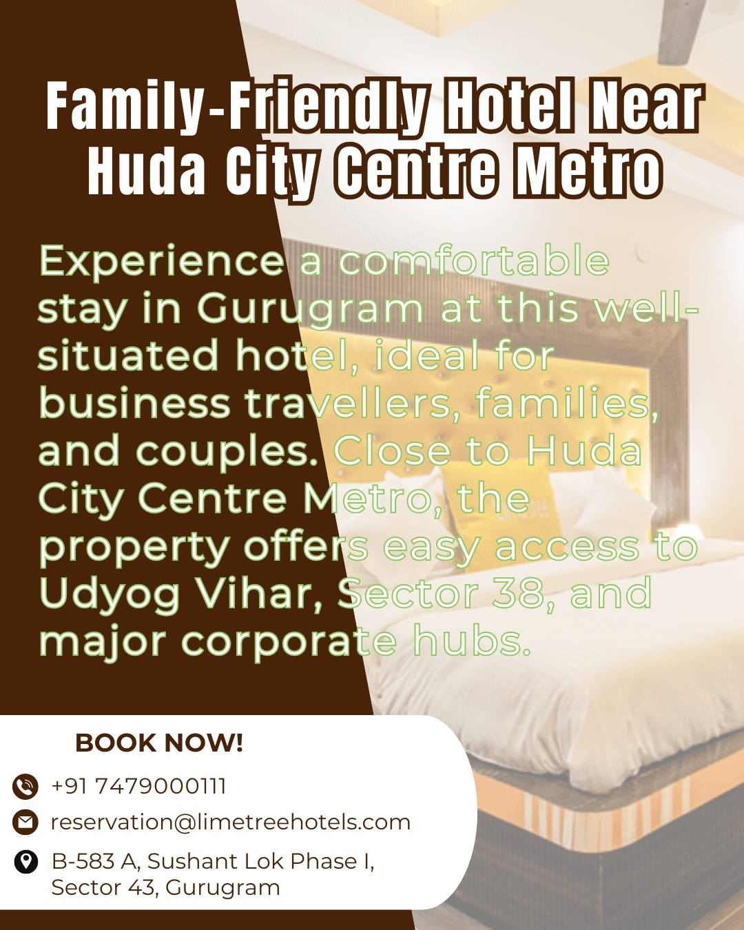 Modern Hotel Stay Near Huda City Centre Metro