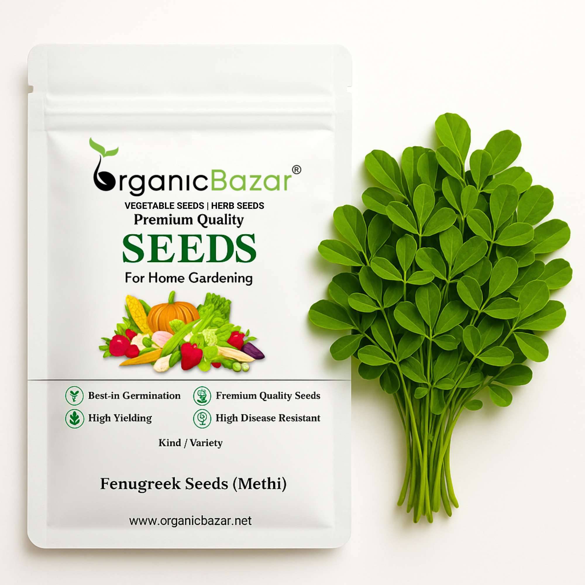 Fenugreek Seeds (Methi) मेथी के बीज - (20g) High Germination, Easy to Grow Leafy vegetable Seeds