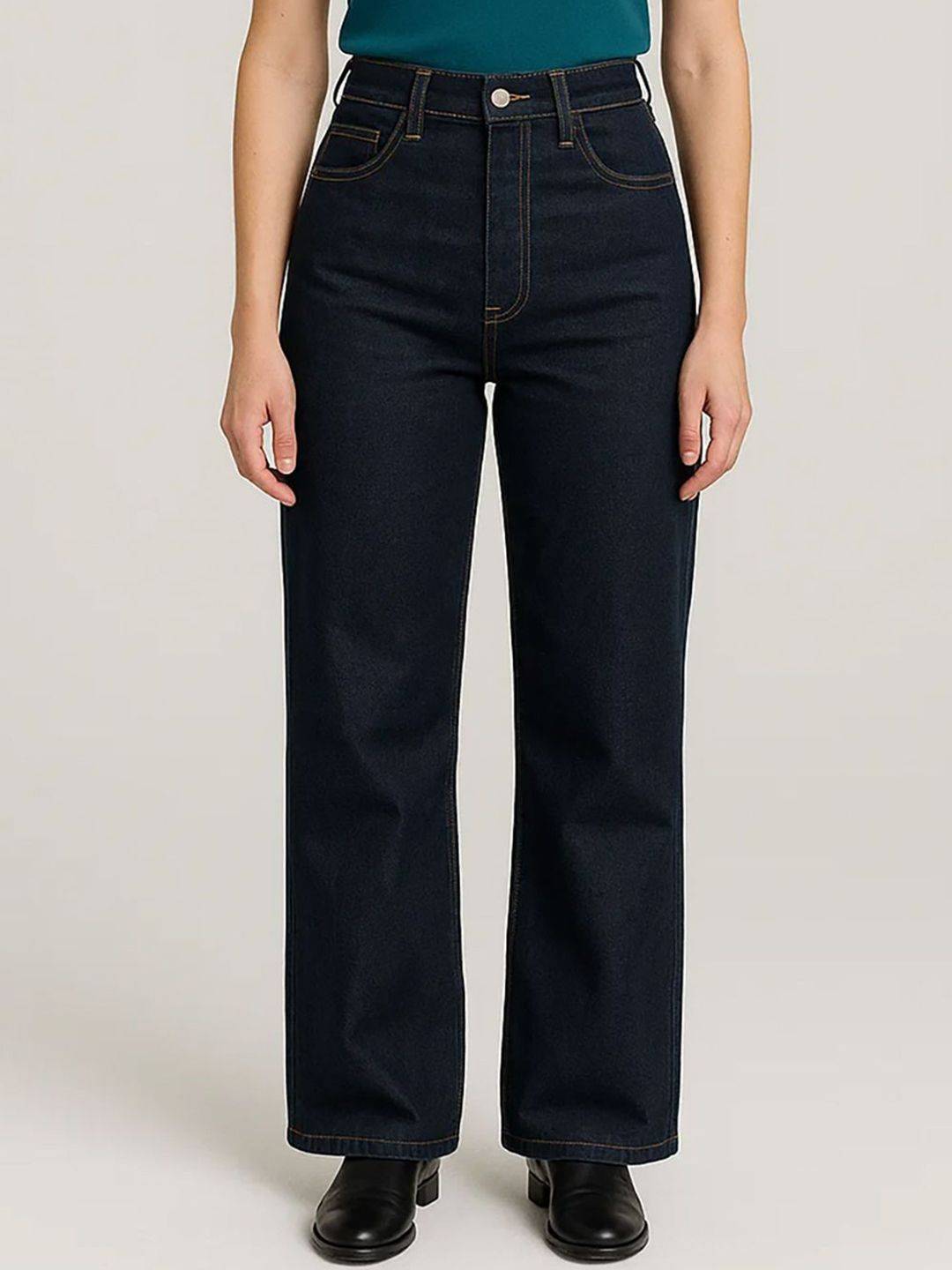 Kotty Women Straight Fit High-Rise No Fade Clean Look Stretchable Jeans