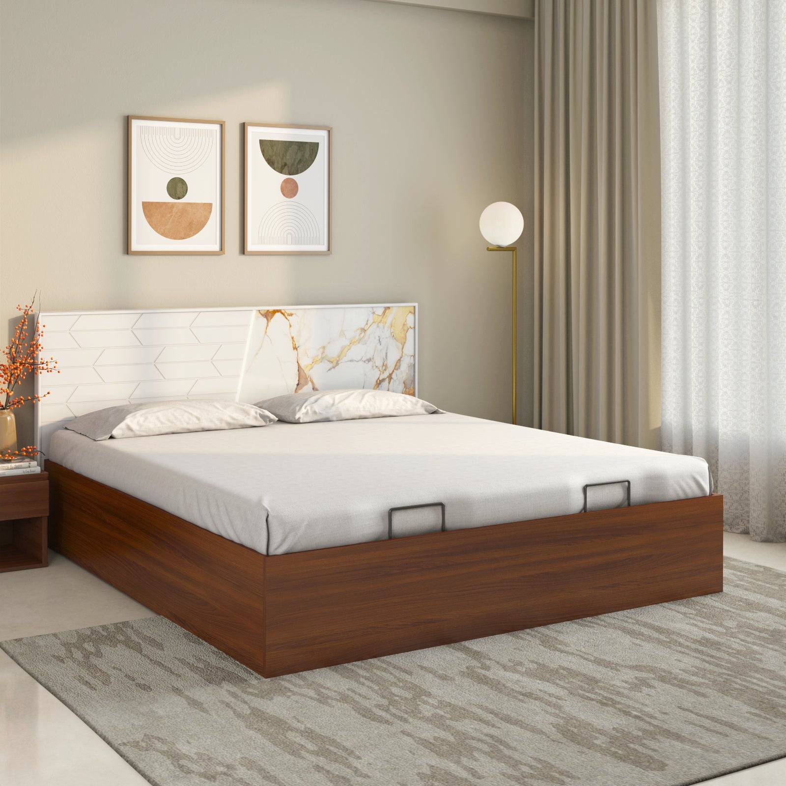 Galaxy Prime Bed with Semi Hydraulic Storage (Walnut)