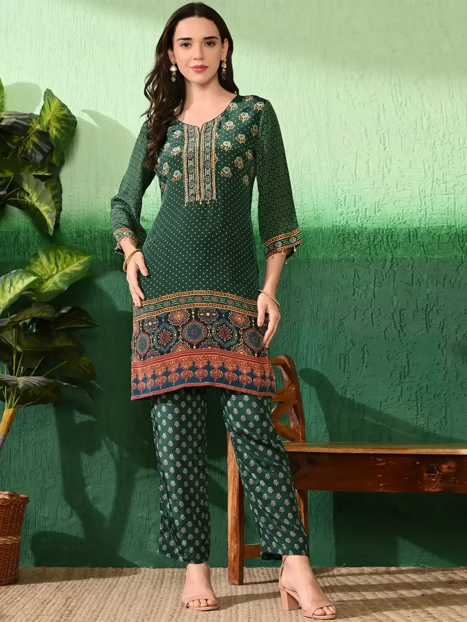 Faeezah Stylish Green Coord Set Buy @ ₹2065