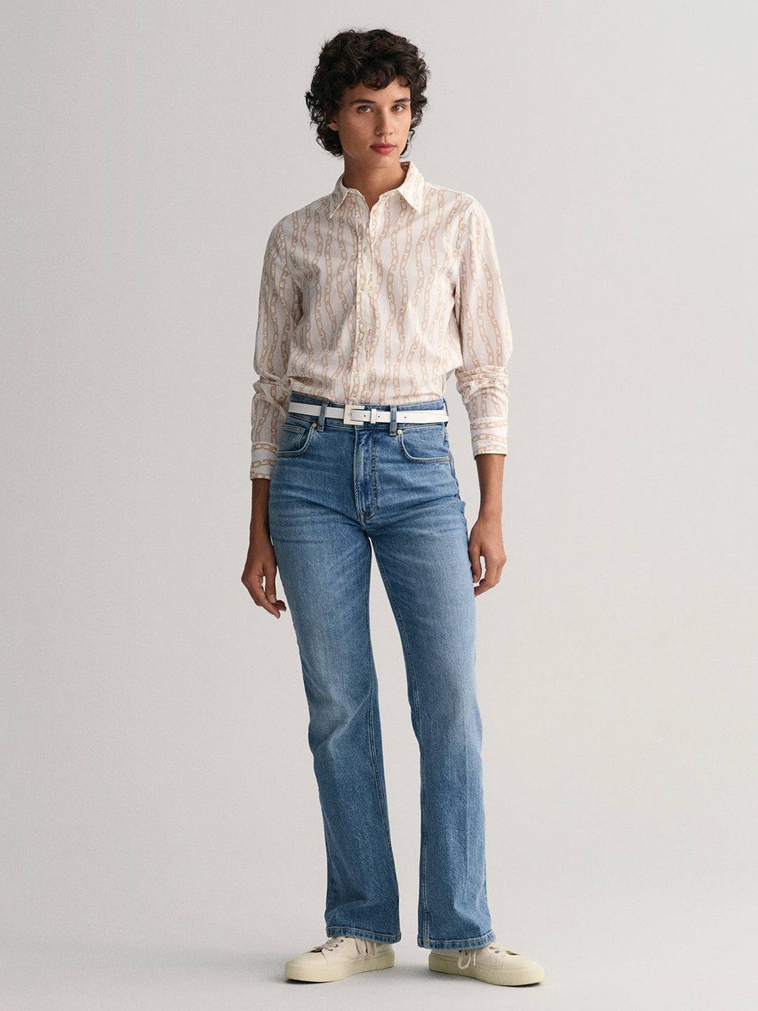 Gant Eggshell Preppy Chain Print Regular Fit Shirt