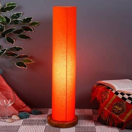 Neil Orange Cotton Shade Floor Lamp