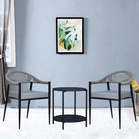 Rivera Outdoor Accent Patio Weaving Chair Gun Metal in Grey