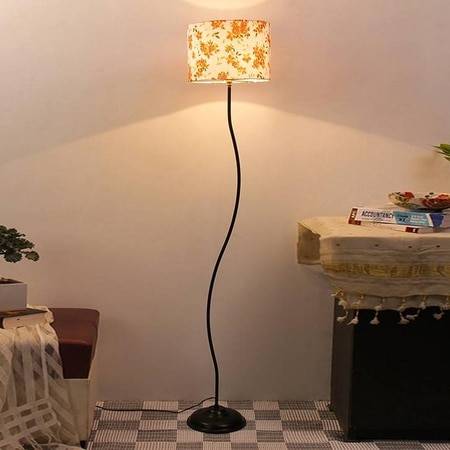 Dorothy Multicolour Cotton Shade Floor Lamp