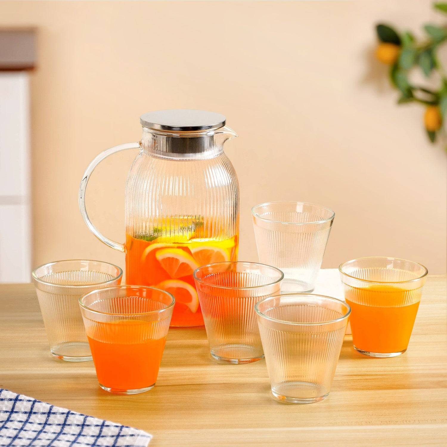 Glass Jug And Tumbler Set Of 7 buy only at ₹2490