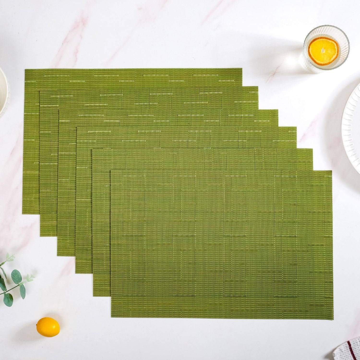 Green Textured Easy Clean Tablemat Set Of 6