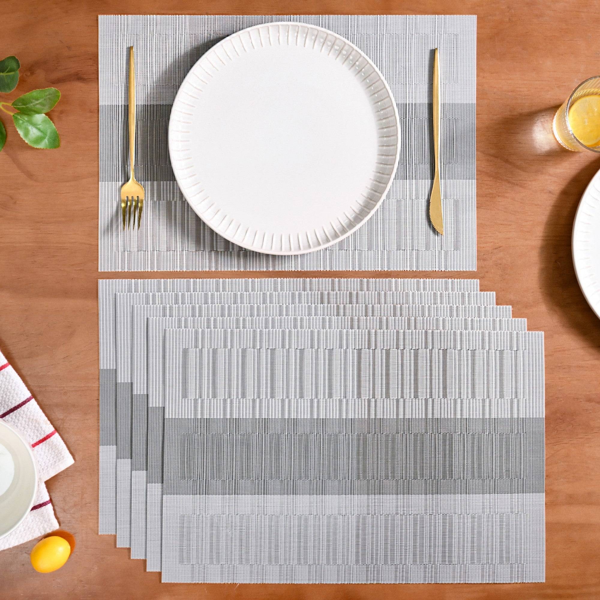 Grey Toned And Textured Mat Set Of 6