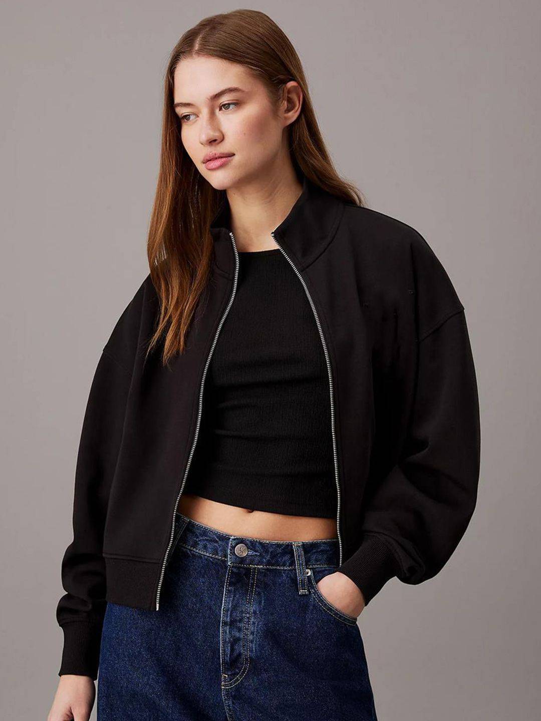 Kotty Women High Neck Front-Open Sweatshirt