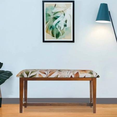 Newrio Solid Wood Bench In Provincial Teak Finish