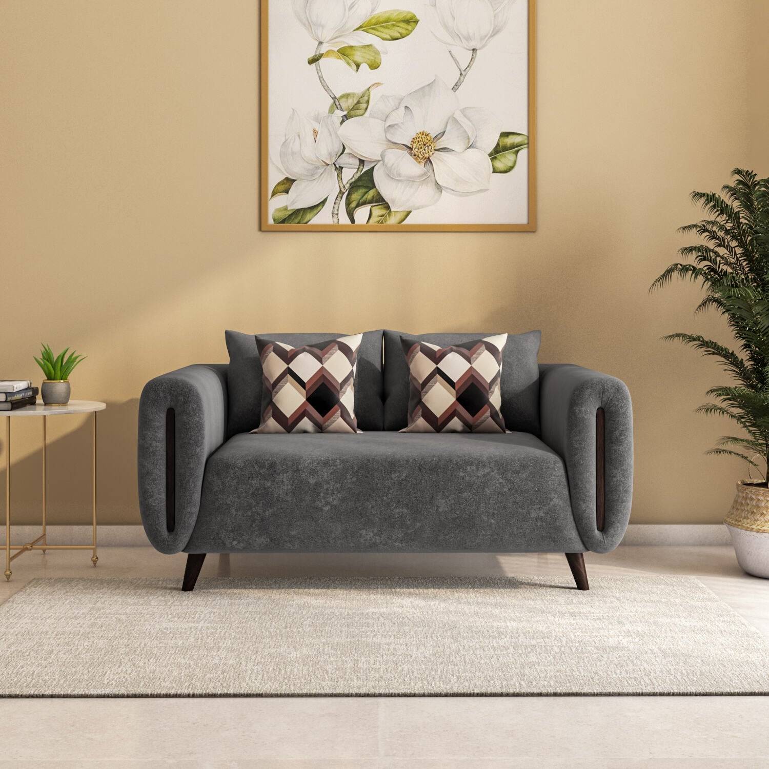 Harper 2 Seater Fabric Sofa- Grey