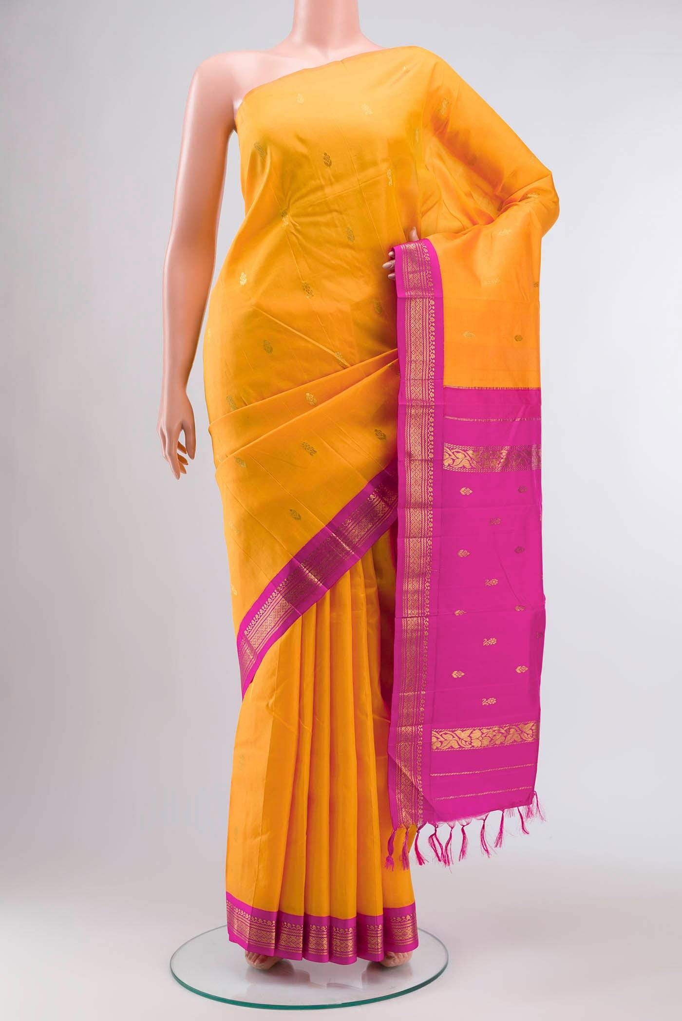 Yellow Kanchipuram Silk Saree Buy at ₹10787
