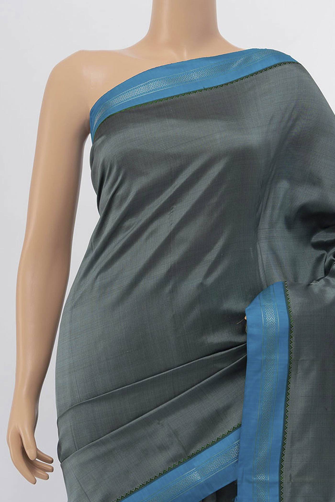 Grey Dual Tone Kanchipuram Silk Saree Buy at ₹11769