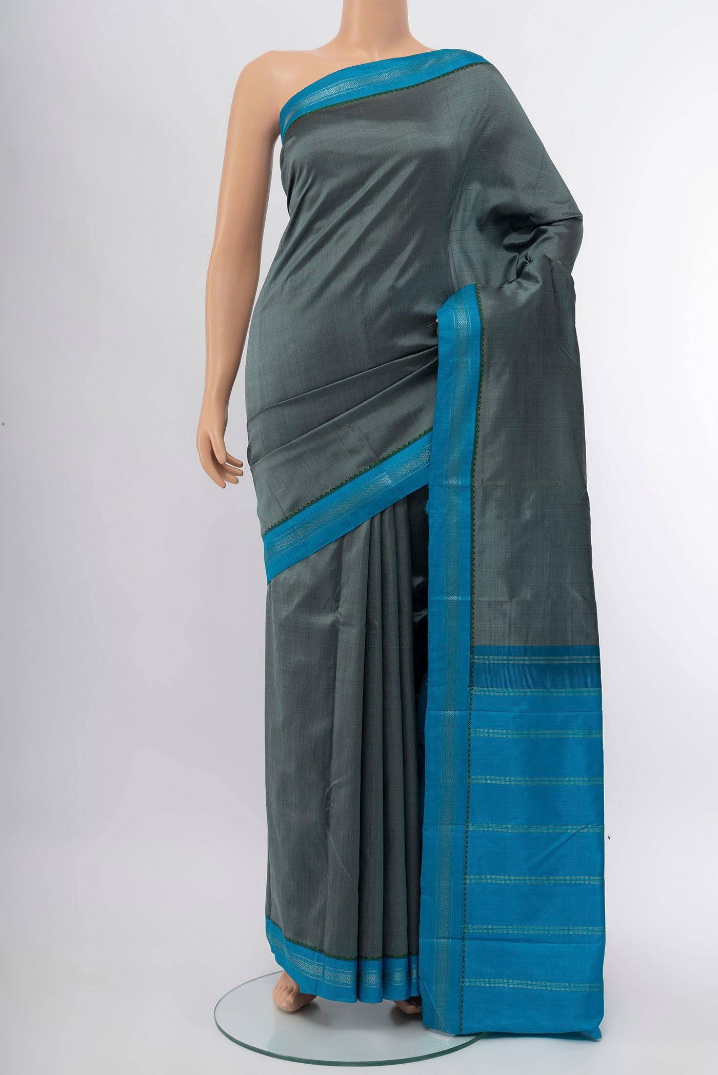 Grey Dual Tone Kanchipuram Silk Saree Buy at ₹11769
