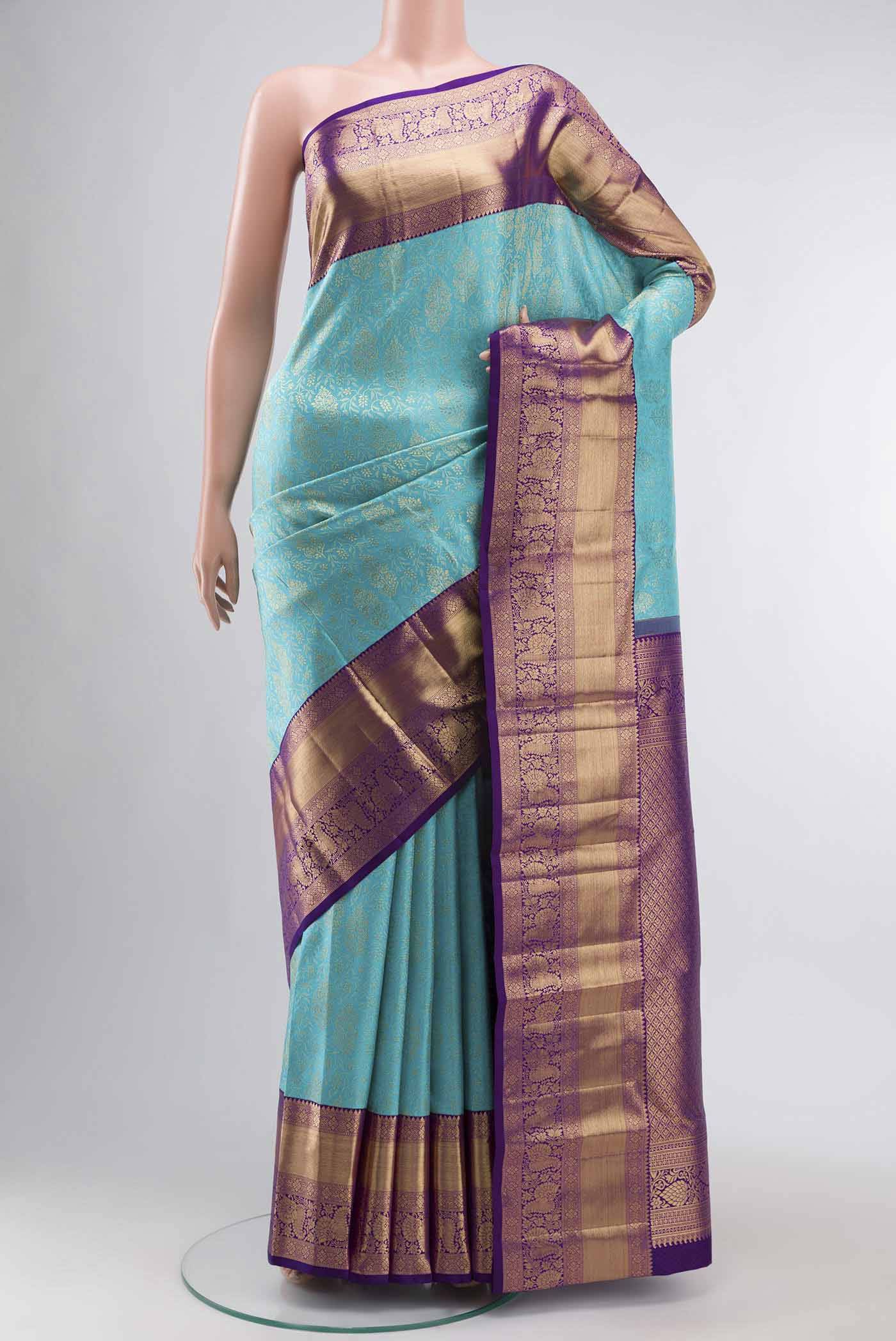 Blue Kanchipuram Silk Saree Buy at ₹40067