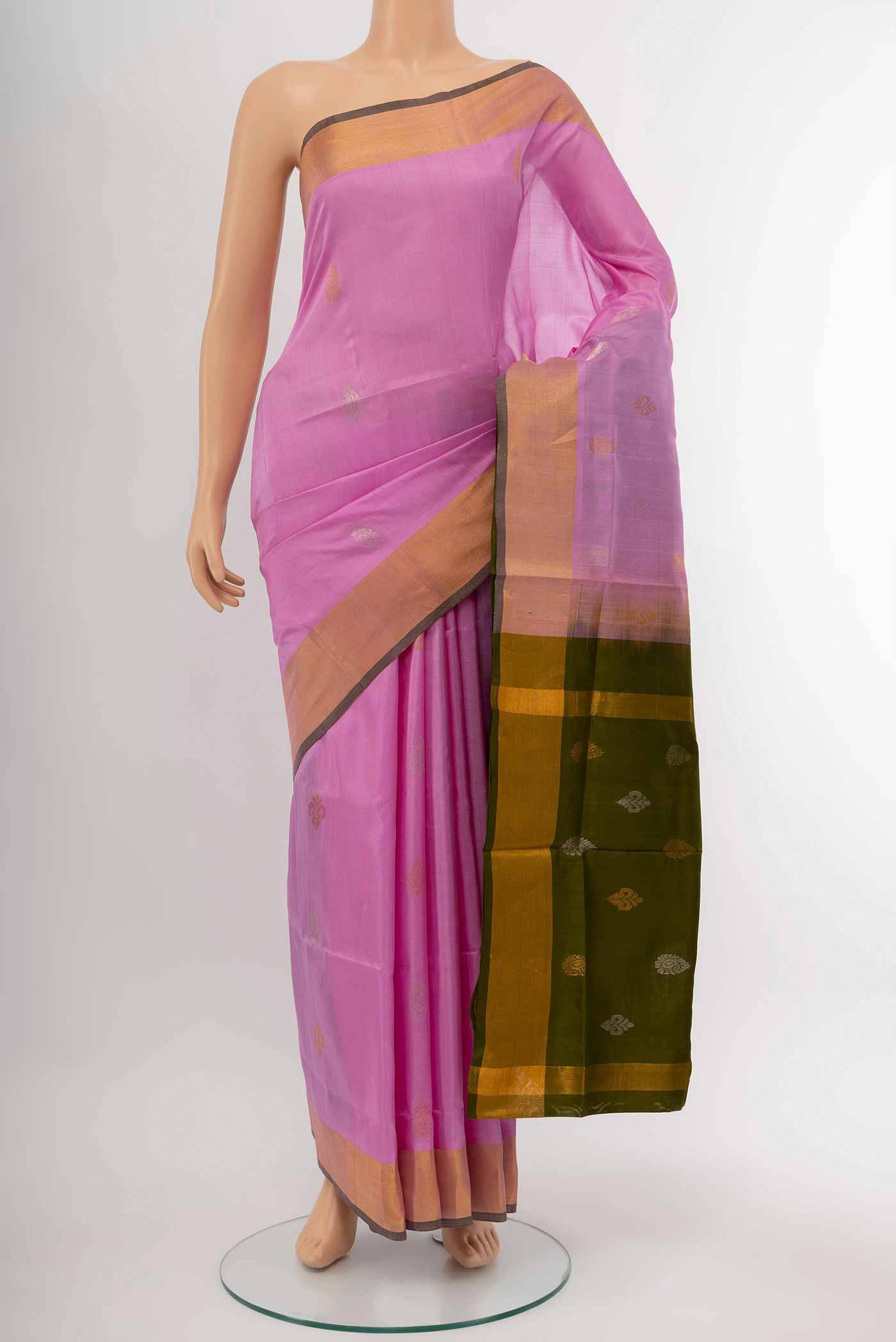 Rose pink Uppada Silk Saree Buy at ₹8033