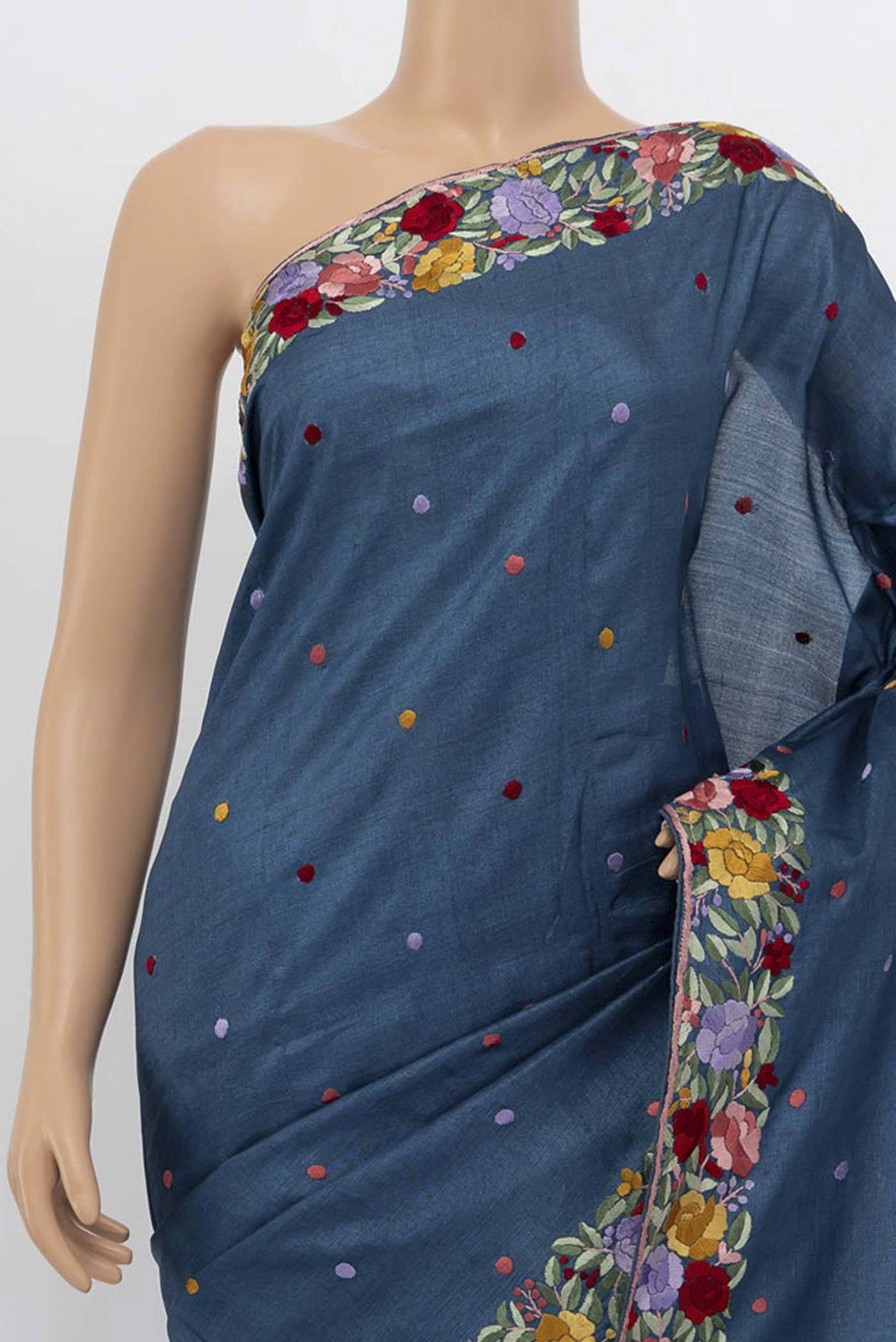 Blue Blended Tussar Saree Buy at ₹22302