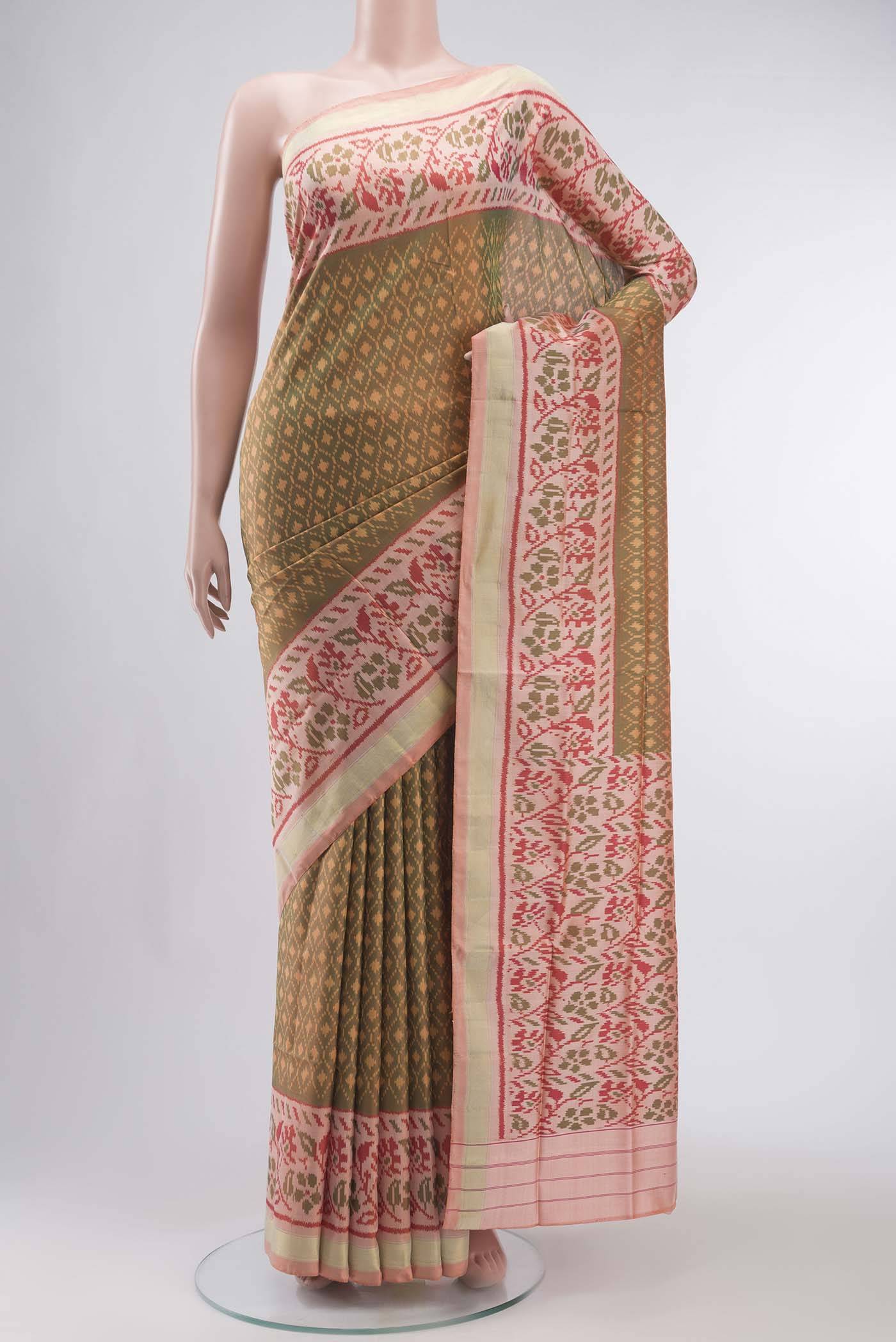 Peach Rajkot Patola Silk Saree Buy at ₹17087