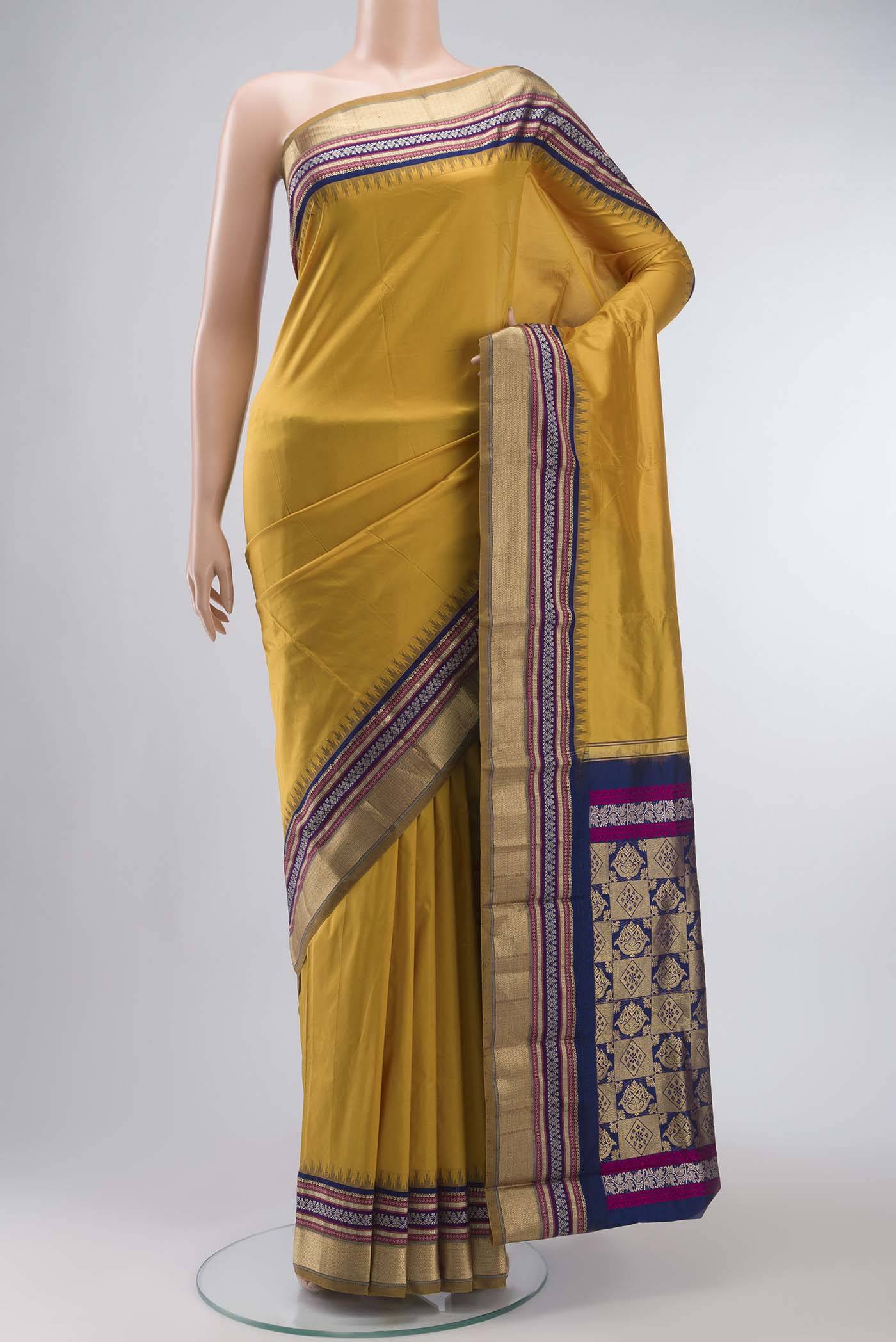 Mustard Bangalore Silk Saree Buy at ₹9274