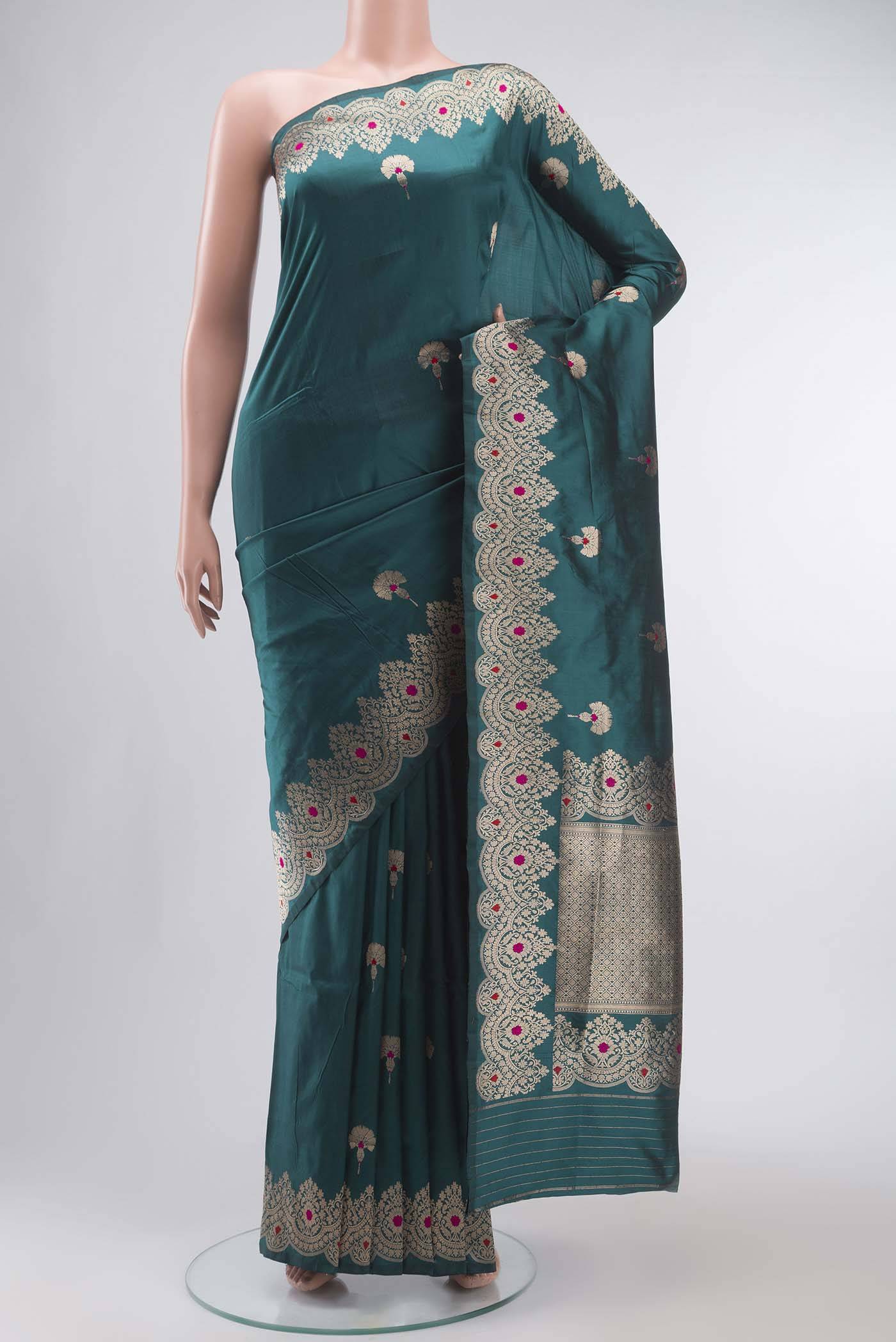 Blue Banarasi Katan Silk Saree Buy at ₹14809