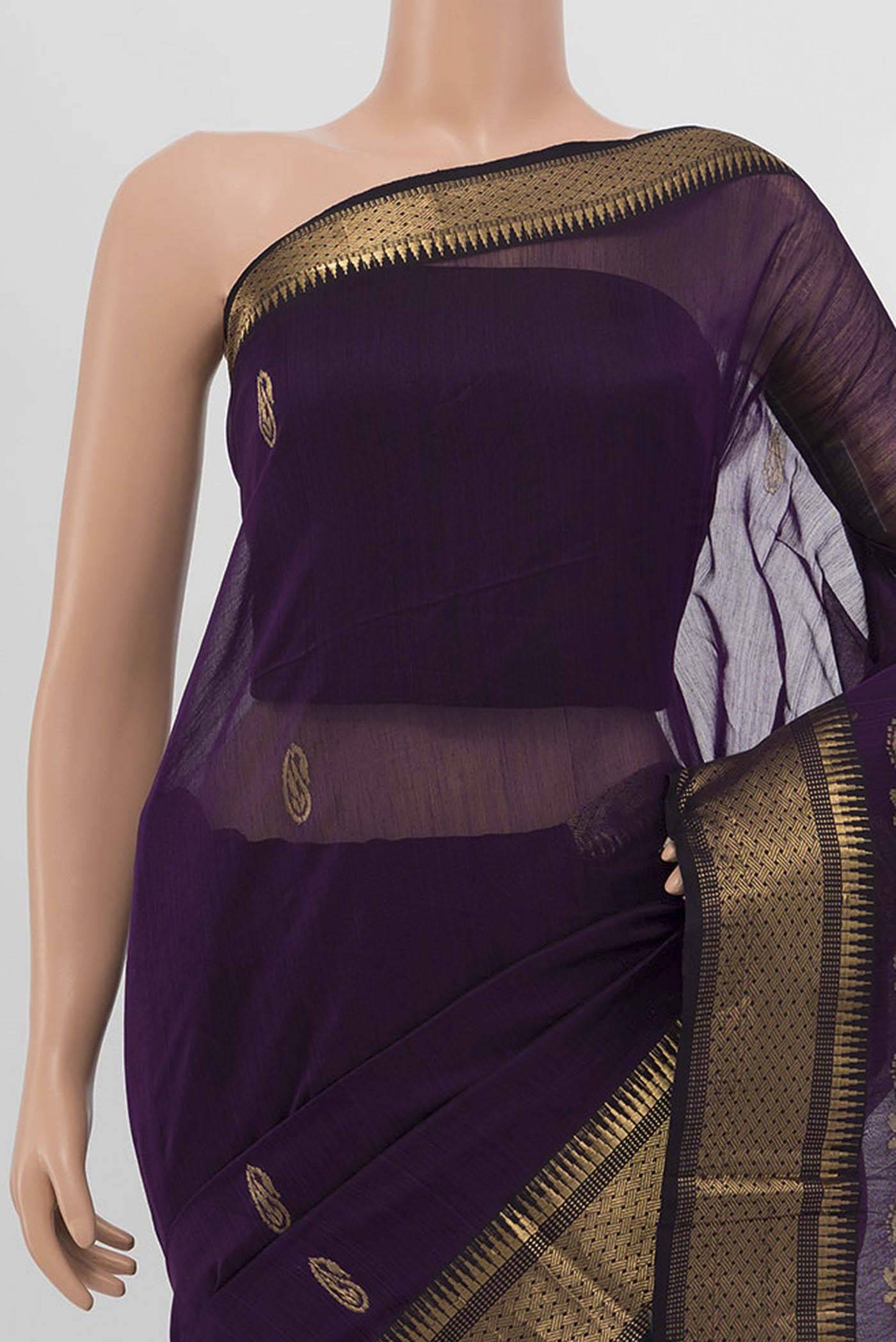 Purple Maheshwari Silk Saree Buy at ₹7359