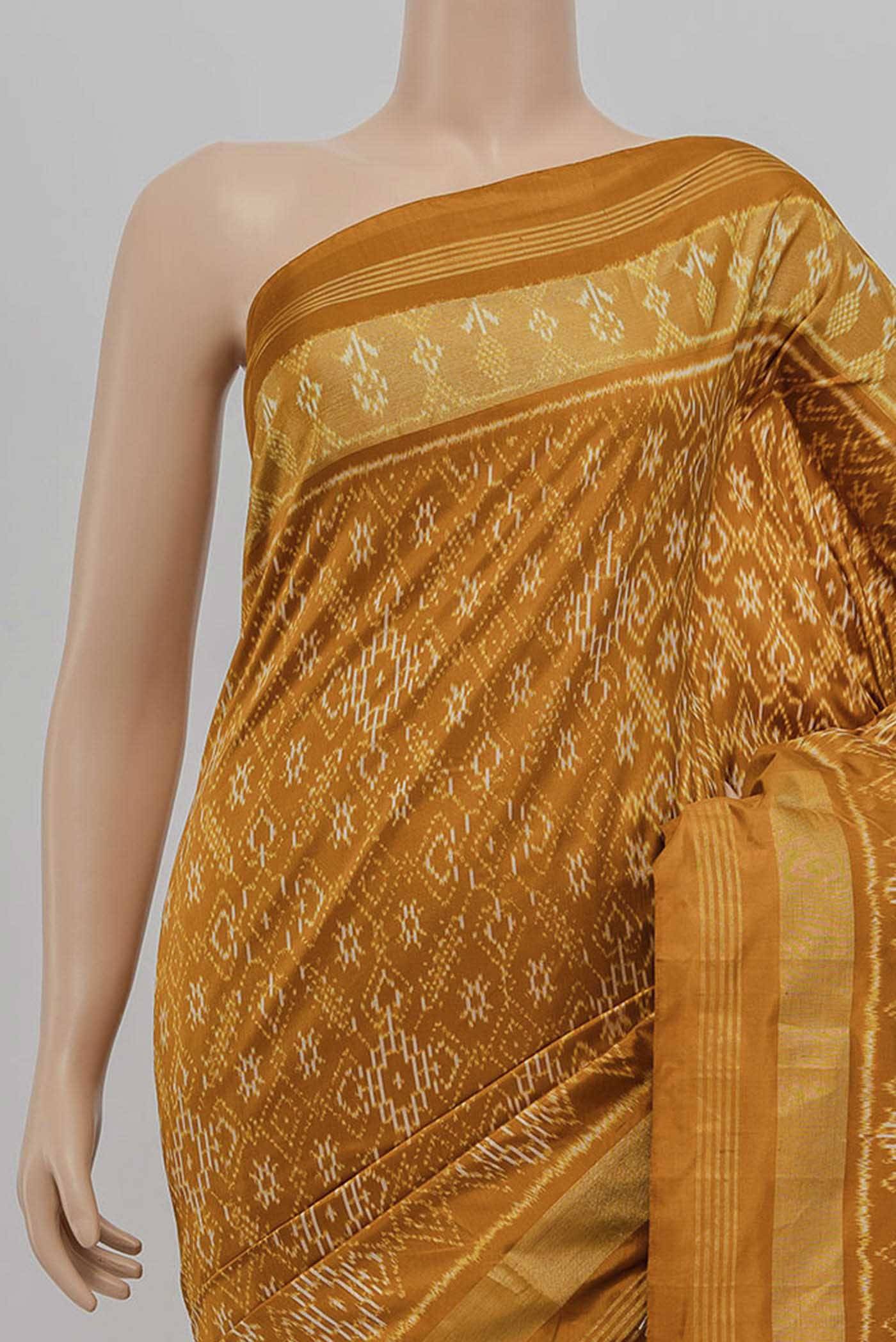 Mustard Pochampally Silk Saree Buy at ₹21063