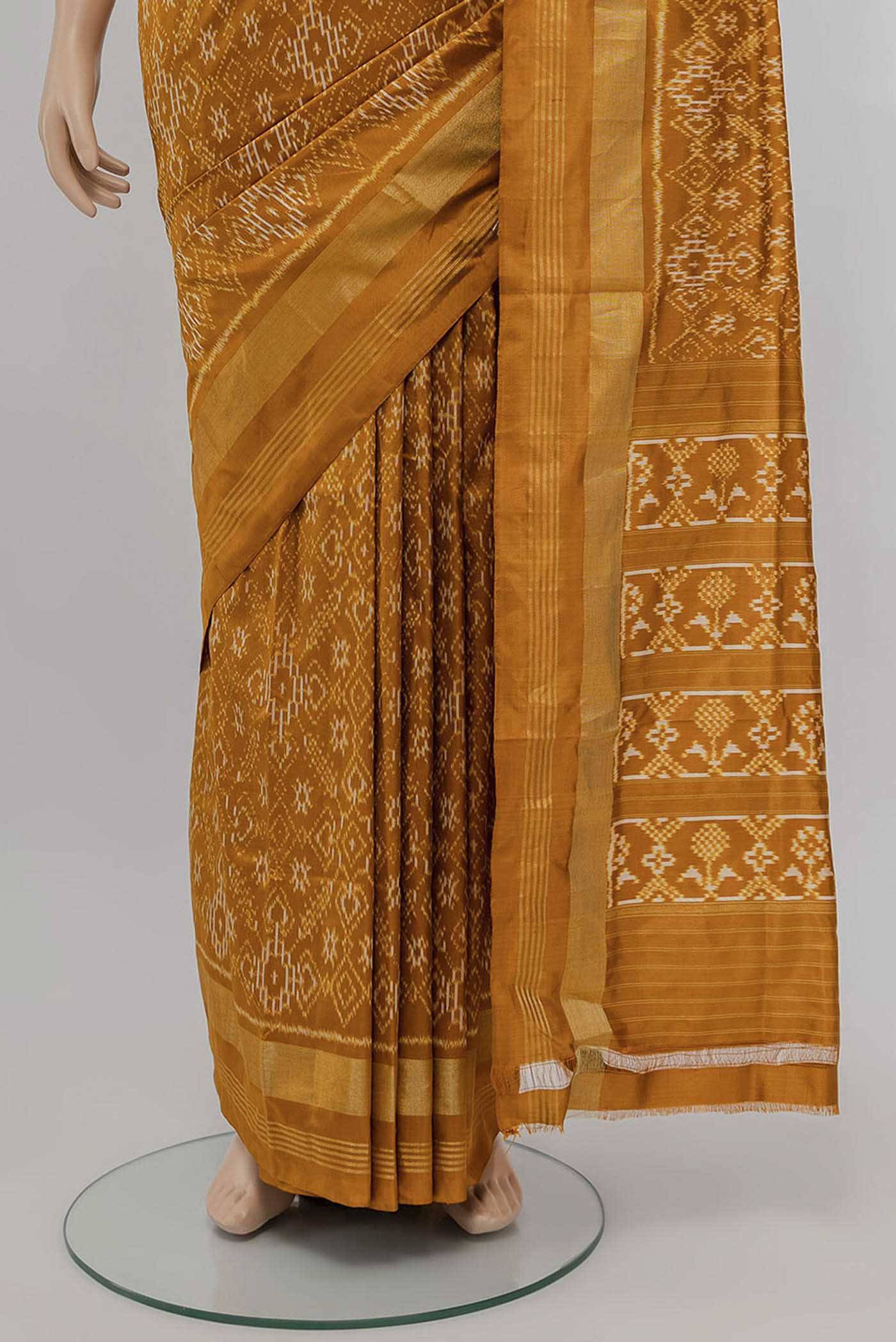 Mustard Pochampally Silk Saree Buy at ₹21063
