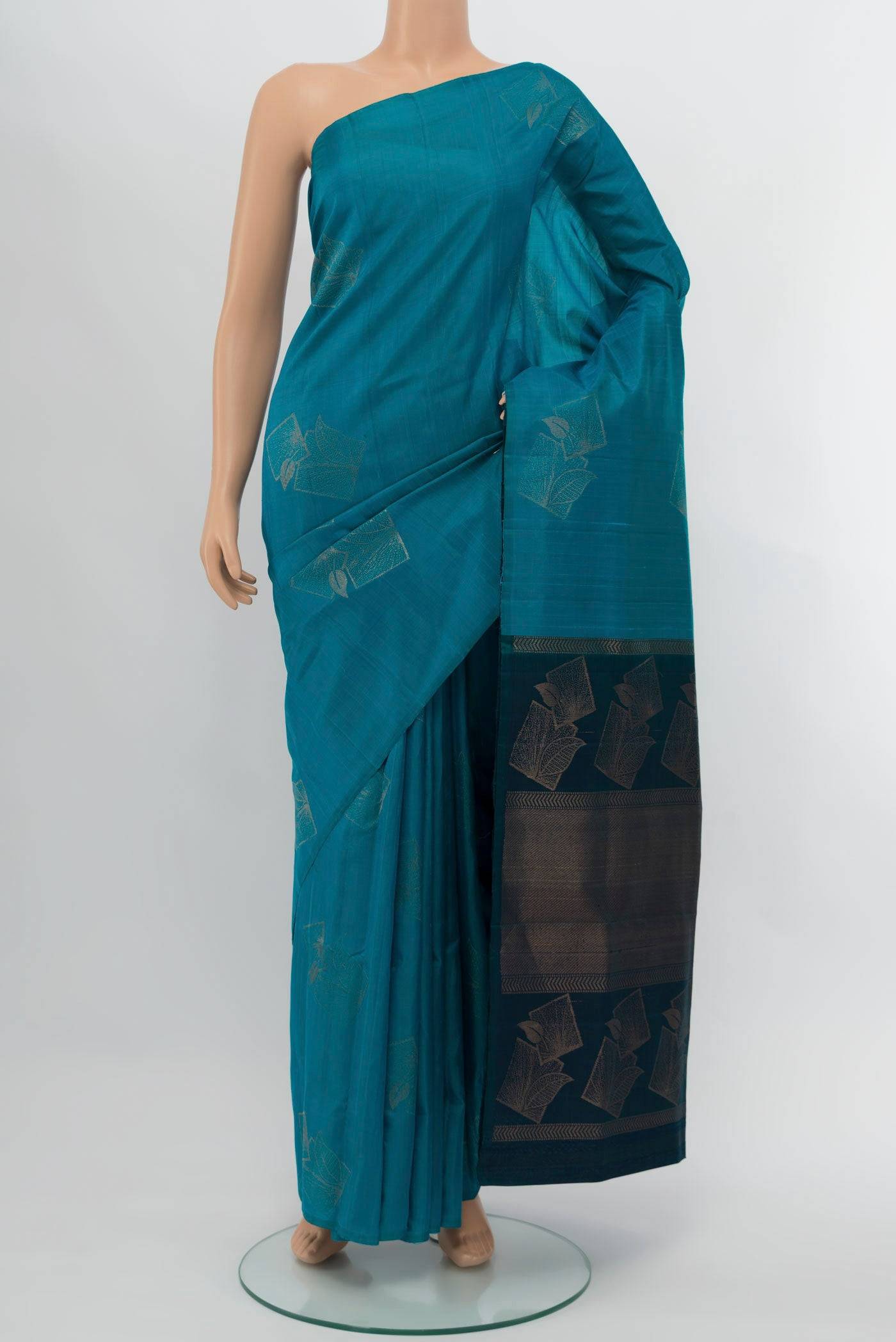 Peacock Blue Blended Soft Silk Saree Buy at ₹11686