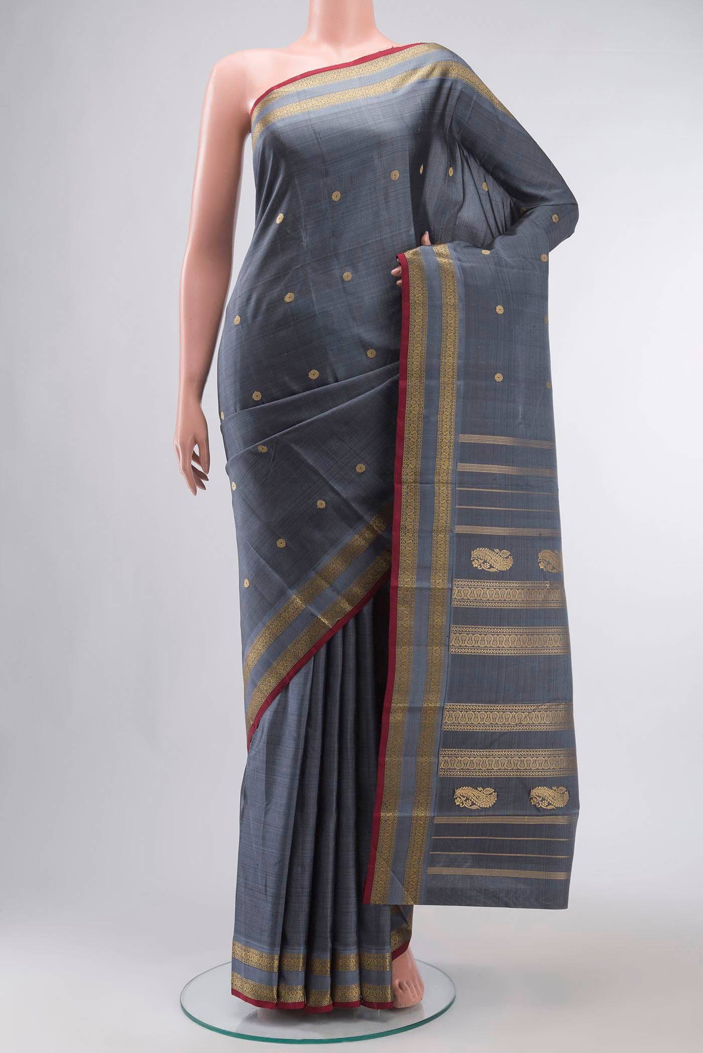 Grey Kanchipuram Silk Saree Buy at ₹22153