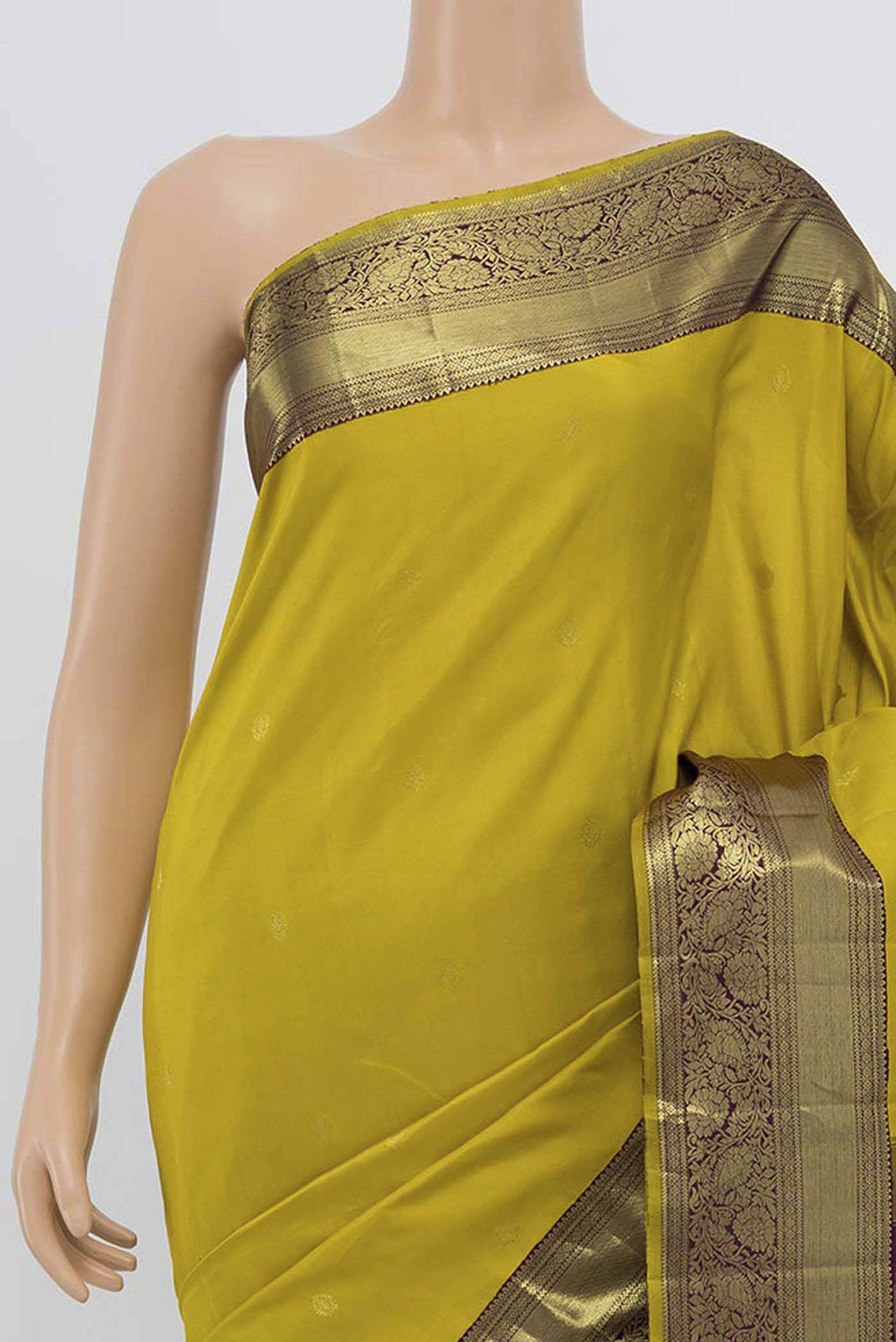 Yellow Kanchipuram Silk Saree Buy at ₹24098