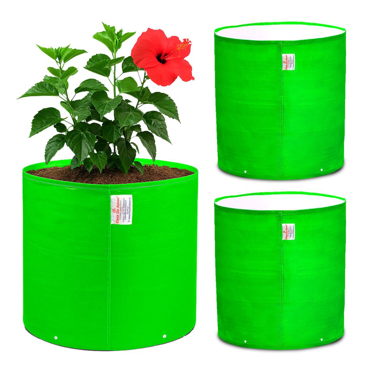 Casa De Amor 15X15 Inch HDPE Grow Bags UV-Protected Round Ideal for Terrace & Vegetable Gardening, 260 GSM