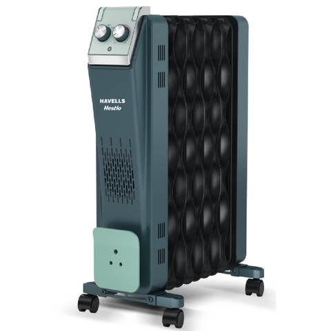 Havells 9 Wave Fins, 2400 Watts Oil Filled Radiators with Fan Room Heater (Hestio OFR9, Grey) Buy only at ₹10499