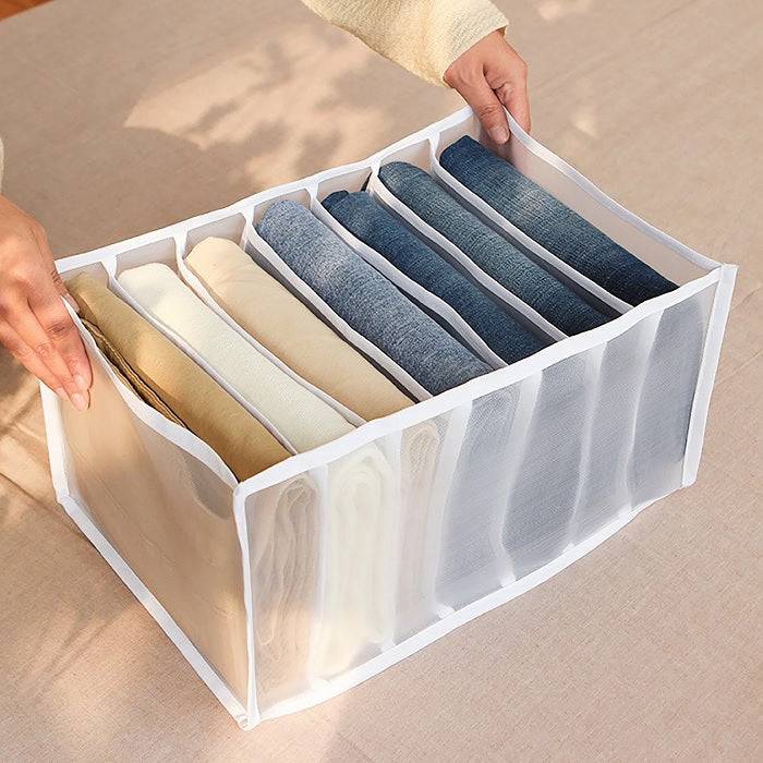 7 Compartment Transparent Clothes Storage Organizer – Heavy Duty Wardrobe Organizer for Shirts, Jeans & Folded Clothes (Pack of 1 ) Buy @ ₹149