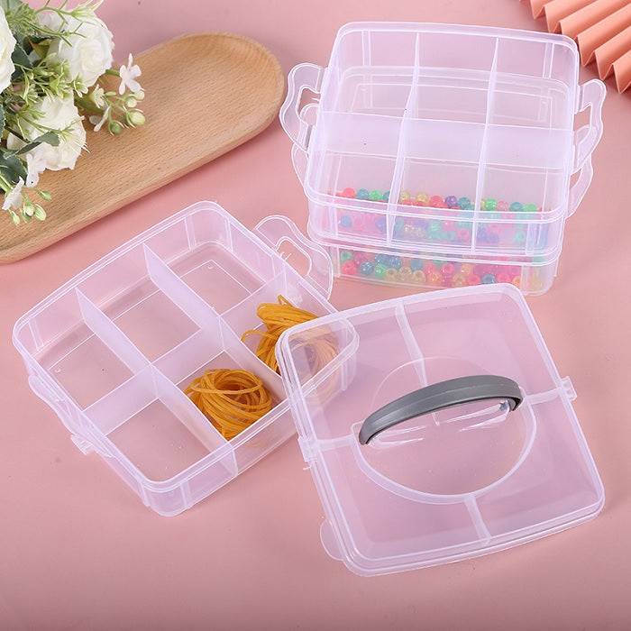 2-Layer 12-Grid Transparent Storage Box – Portable Detachable Organizer for Jewelry, Sewing, Buttons, Earrings, Hair Accessories & More (Pack of 1) Buy @ ₹149