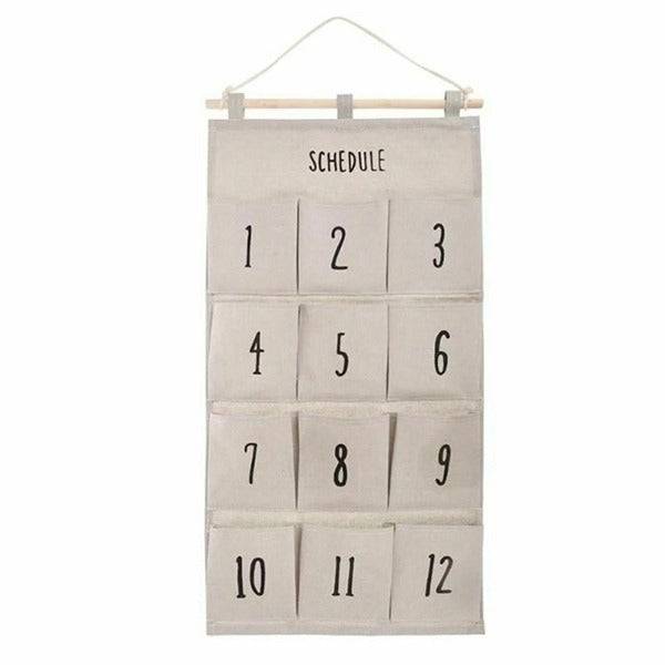 12 Pockets Wall Hanging Storage Bag, Wall Hanging Storage Organizer Bag for Socks Undergarments Cupboard, Belt, Ties, Scarf Jewelry Organiser Buy @ ₹149