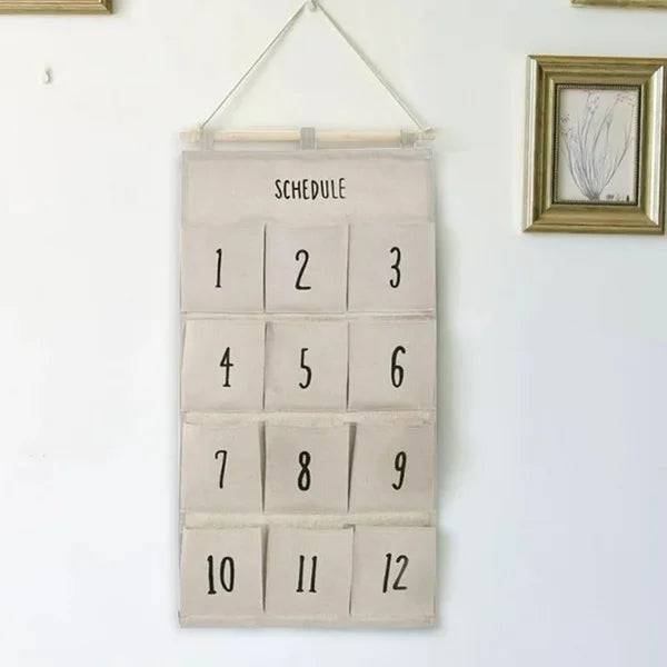 12 Pockets Wall Hanging Storage Bag, Wall Hanging Storage Organizer Bag for Socks Undergarments Cupboard, Belt, Ties, Scarf Jewelry Organiser Buy @ ₹149