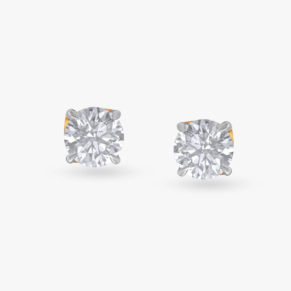 Enchanted Swirl Solitaire Stud Earrings
